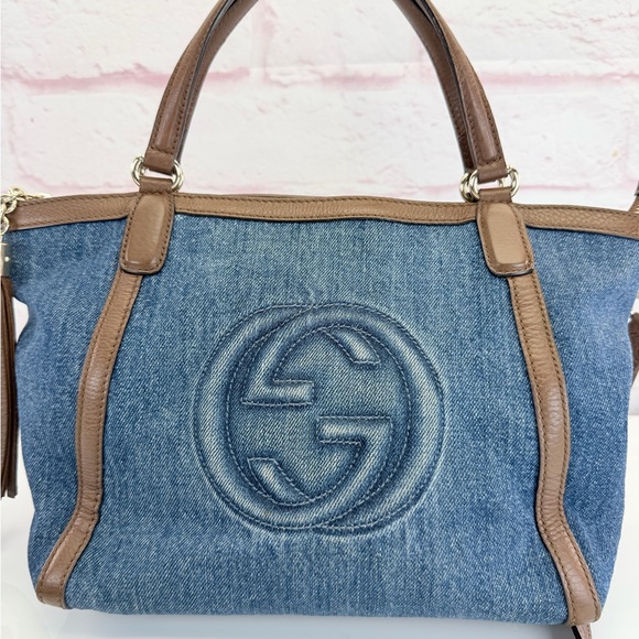 Gucci Rare Denim Tassel SoHo 2 Way Tote Bag - Picture 3 of 16